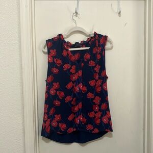 Hawthorn, Large, Red and Blue Floral top. Stitch Fix.